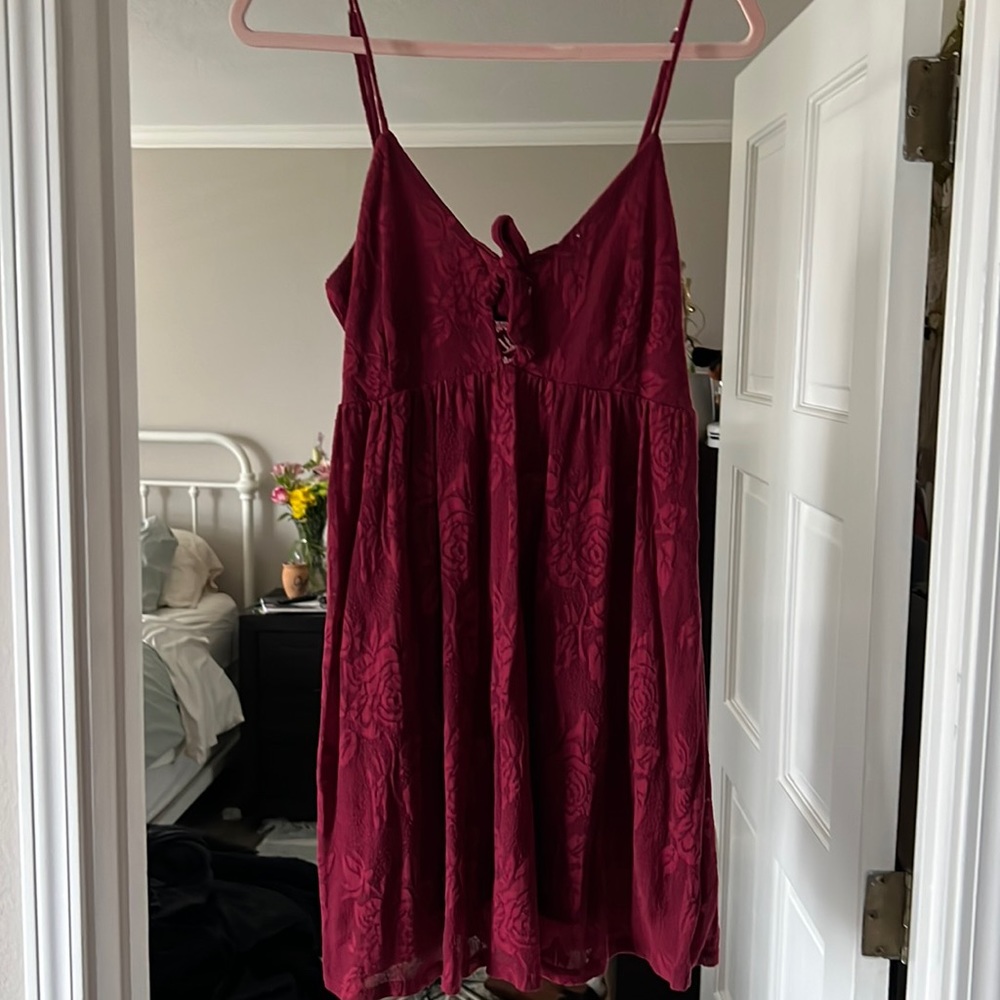 Red spaghetti strap dress